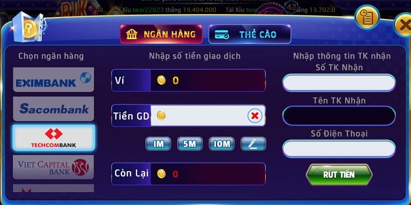 Các Phương Thức Rút Tiền Rikvip