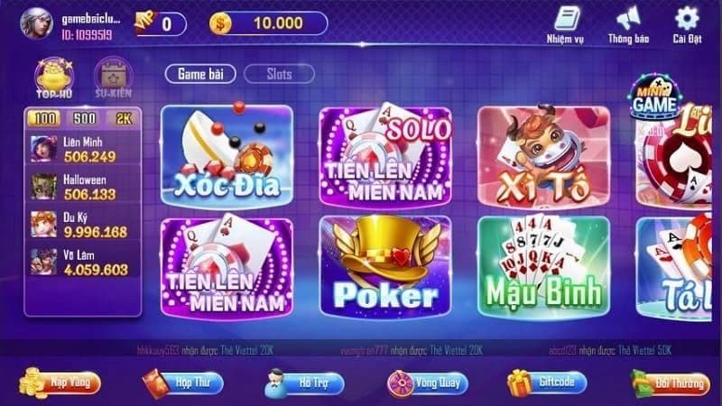 Cách chơi các trò chơi trong game bài rikvip