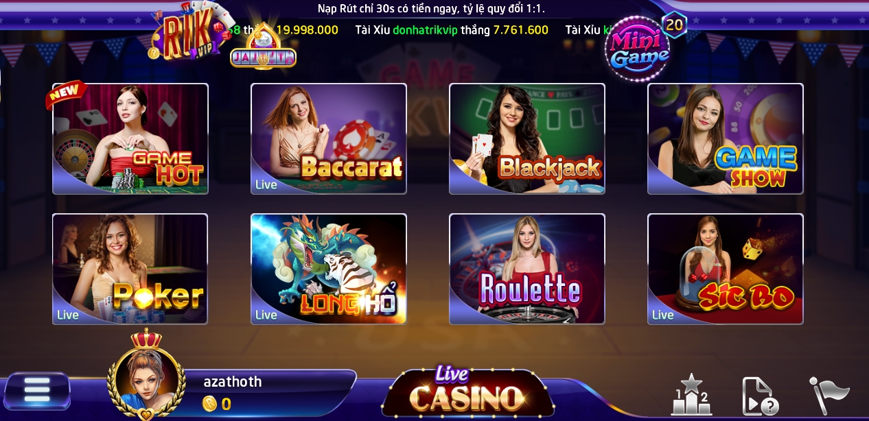 Cách tham gia Live Casino Rikvip